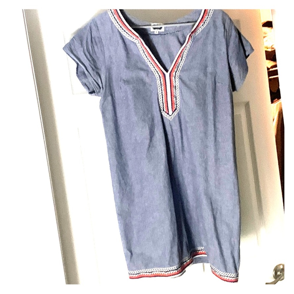 Mudpie Chambray embroidered shift dress
